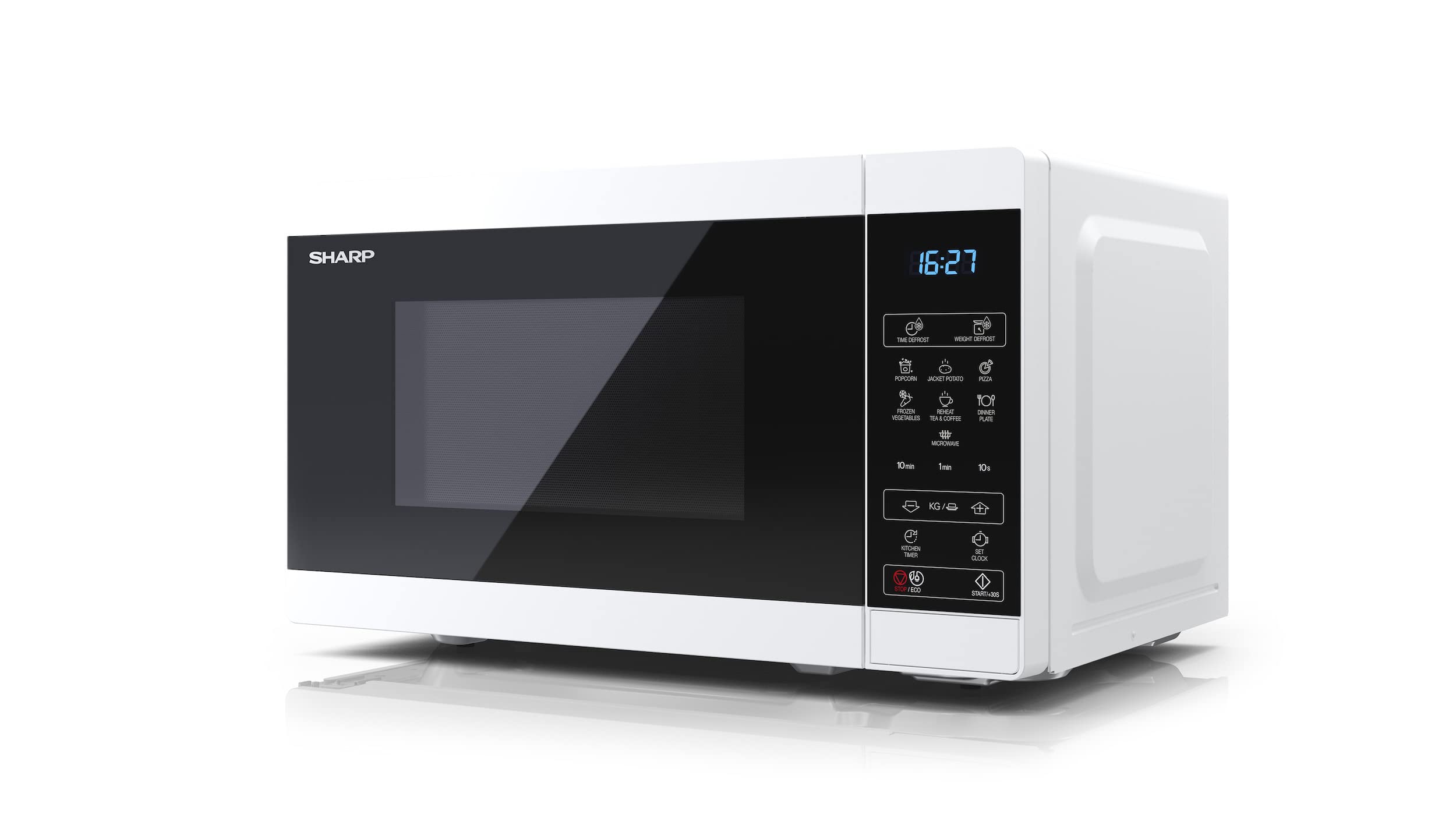 SHARP Mikrowelle YC-MS02EW, Weiß, 20 Liter, 800 W