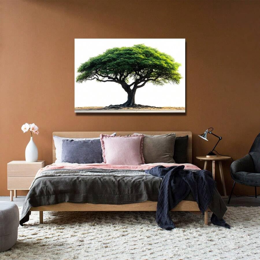 Tableau Arbre de Vie Vert pour raviver un mur blanc sans relief - 3