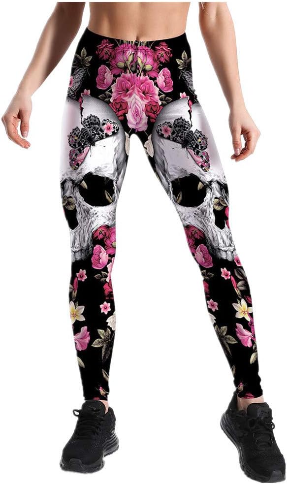 Elastic Slimming Floral Active Print Leggings Footless Tights