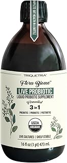 Flora Biome - Live Probiotic, Prebiotic & Postbiotic – Organic Live-Culture – 10 Probiotic Strains, 19 Fermented Herbs, 50 Billion CFU - Complete Gut & Microbiome Optimizer (16 oz)