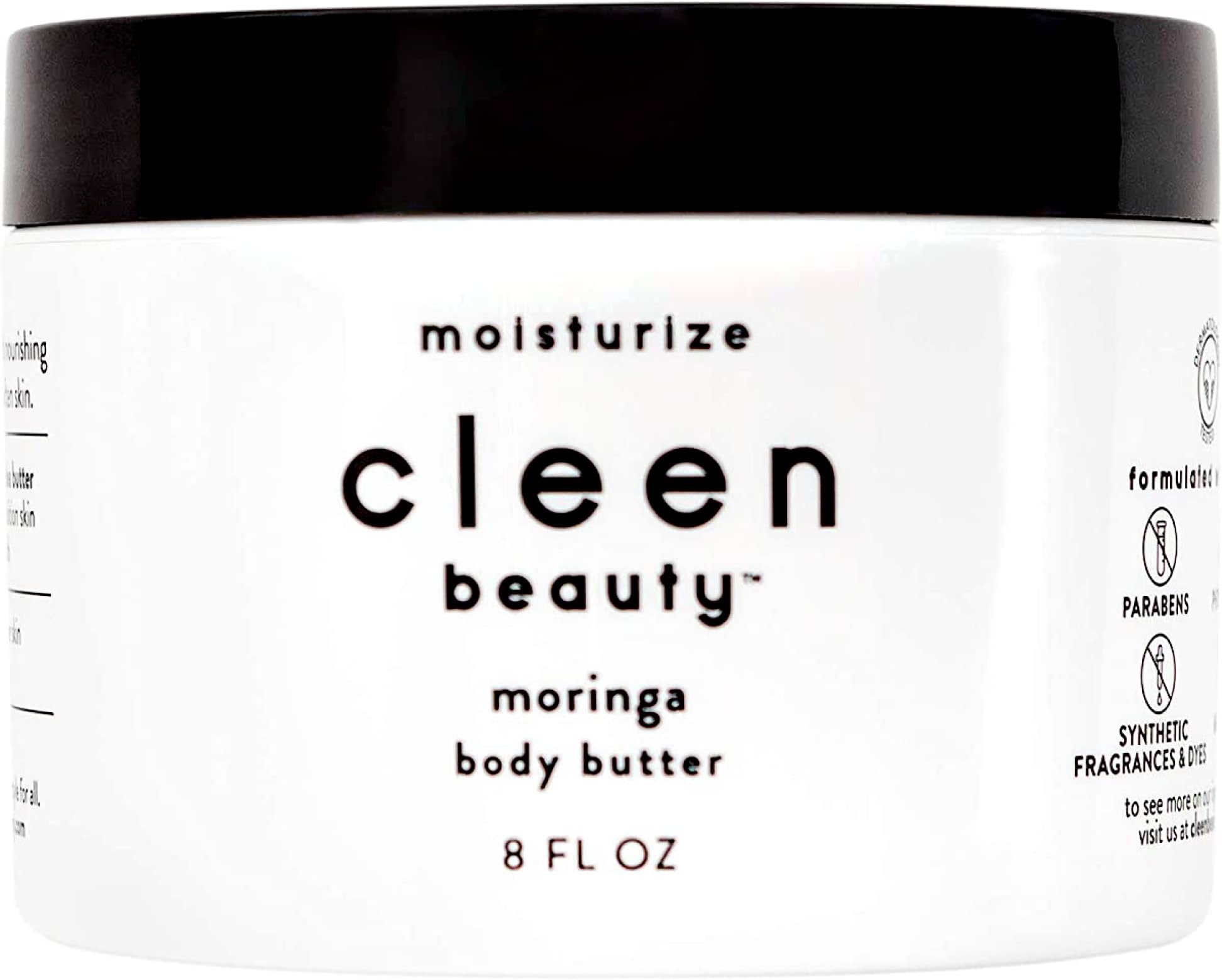 Cleen Beauty Moringa Body Butter | Nourishing Body Cream with Coconut Oil | Moisturizing Lotion for Dry Skin - 8 Fl Oz
