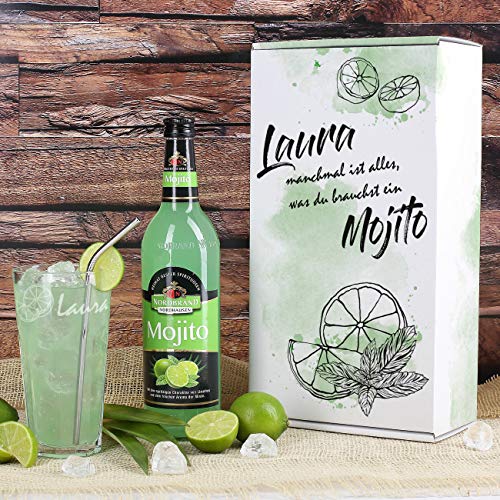 Herz & Heim® Mojito Geschenkset mit Cocktail und graviertem Cocktailglas in Geschenkverpackung - Image 3