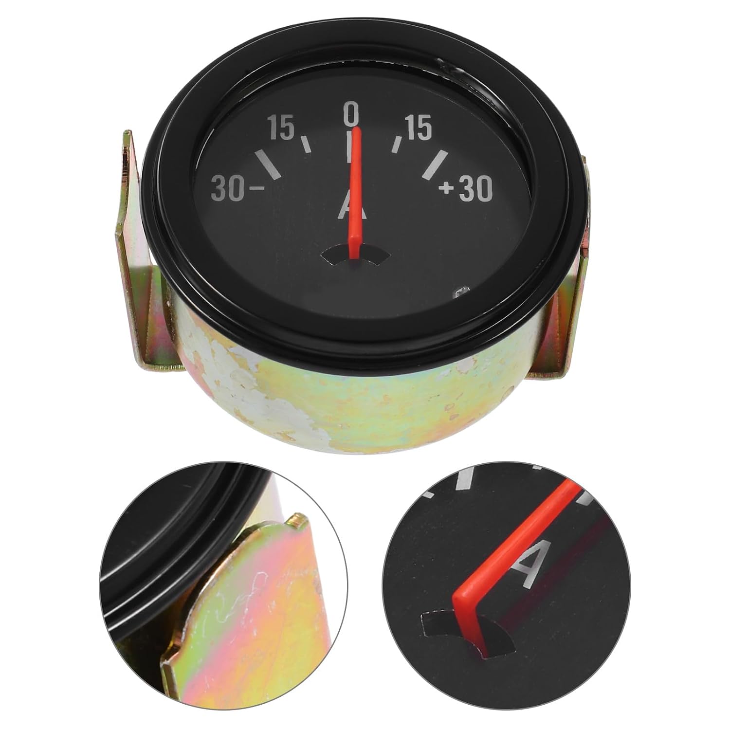 FOMIYES 12v-24v Analog Ammeter Gauge 30a Electrical Current Meter for Cars Trucks Tractors with Metal Case Vehicle Battery Amp Meter for Automotive Circuit Monitoring