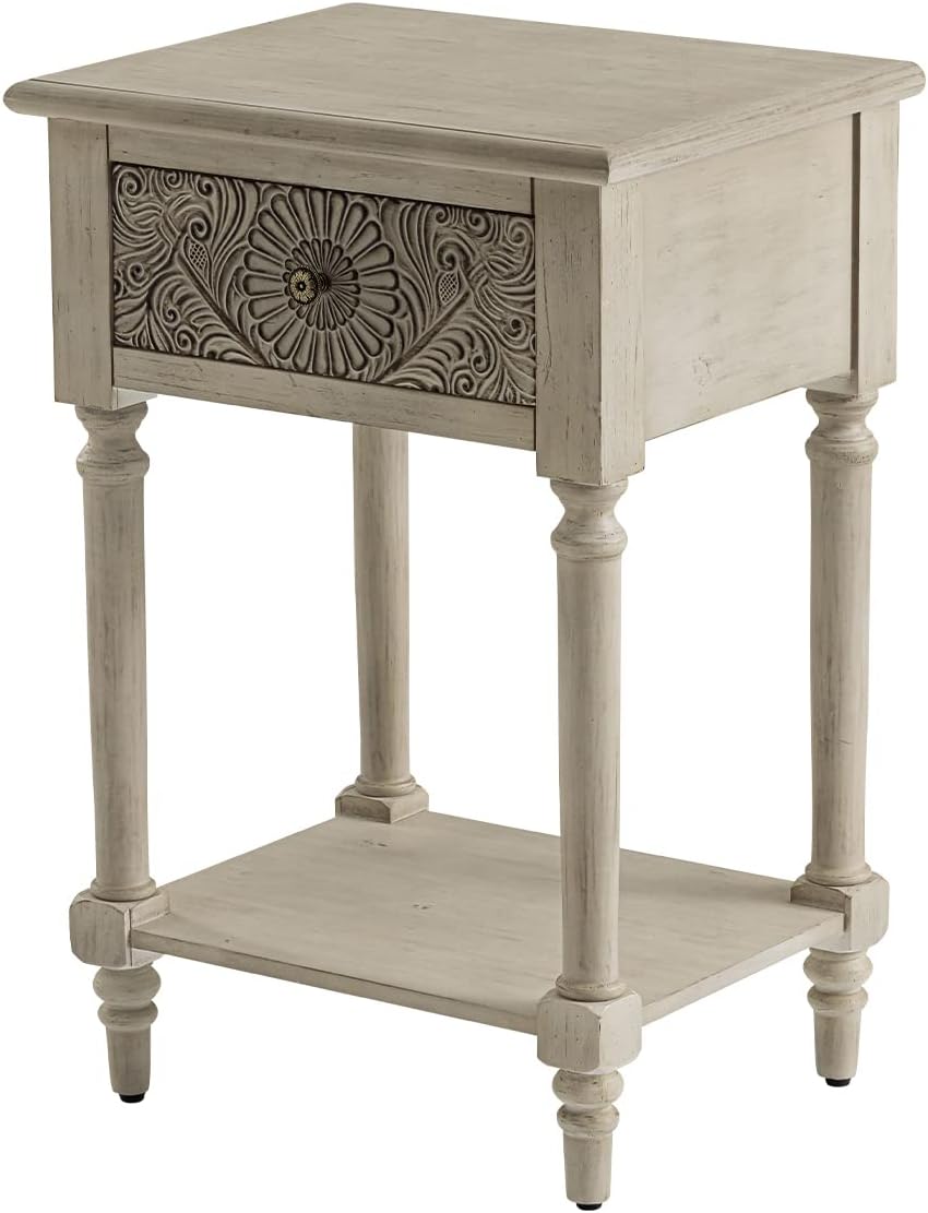 HOMPUS End Table Sets of 2 with Drawer and Shelf, Vintage