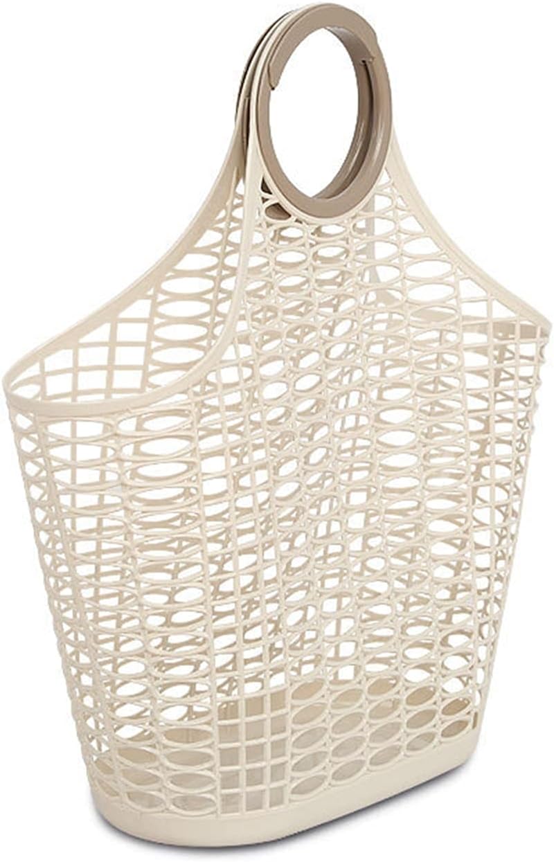 COERSD Shopping Baskets Portable Hand-held Kitchen Storage Basket Fruit Vegetable Basket, Picnic Basket with Handle, Natural Hand-Woven Easter Basket, Easter Eggs-S 40.5x44x16.5cm