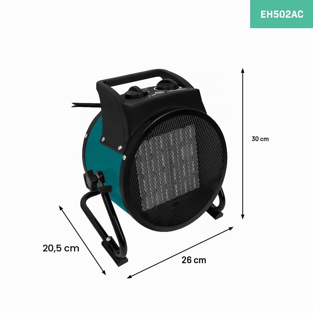 VONROC Termoventilatore elettrico 3000W. Riscaldatore per interno con modalità di ventilazione. 3 impostazioni