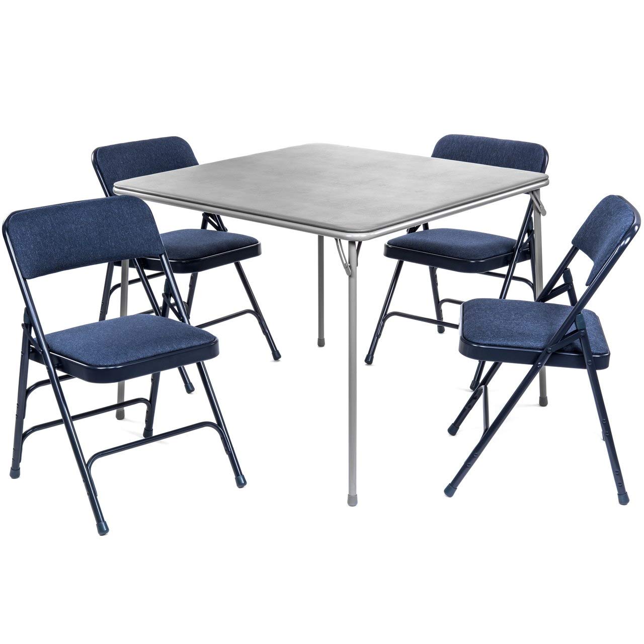 XL Series Folding Card Table and Fabric Padded Chair Set