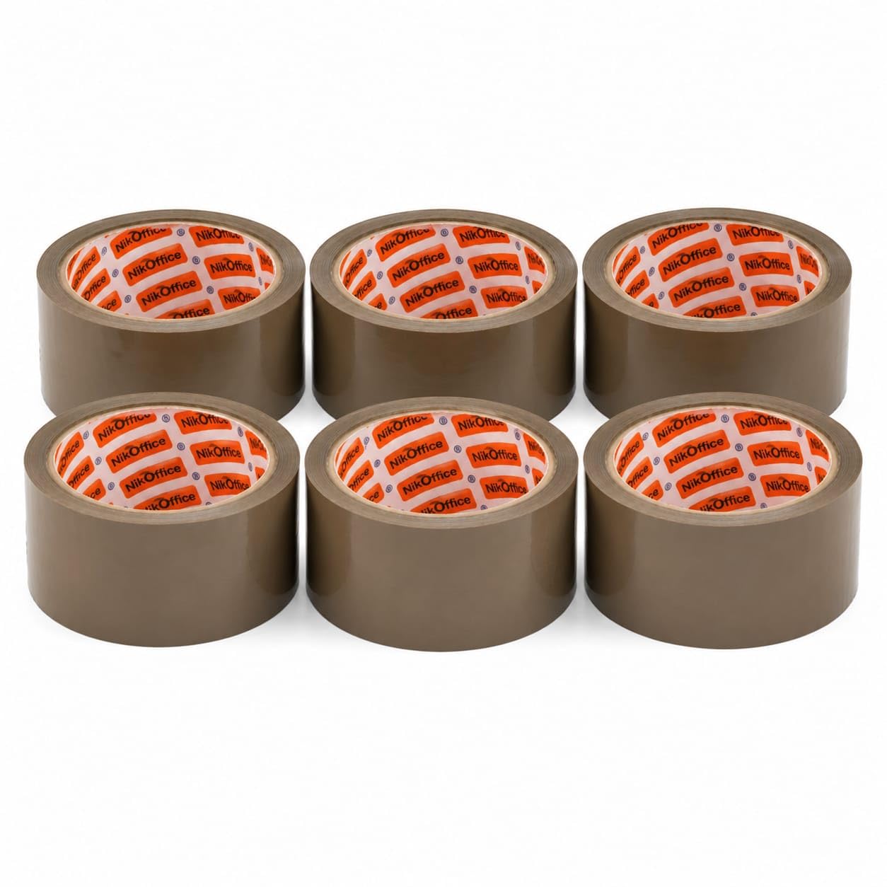 Nastro Adesivo da Imballaggio Marrone 50mm x 66m - 6 Rotoli Resistenti per Pacchi, Spedizioni e Traslochi - Nastro Forte