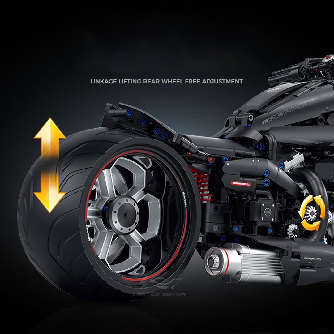 JUCYJULY Technik Motorrad Bausteine, 2260 1:5 Klemmbausteine Technik Supermotorrad Modellbausatz, MOC Rennen Motorrad Bausatz Erwachsene, Superbike Spielzeug Geschenk für Kinder (60521)