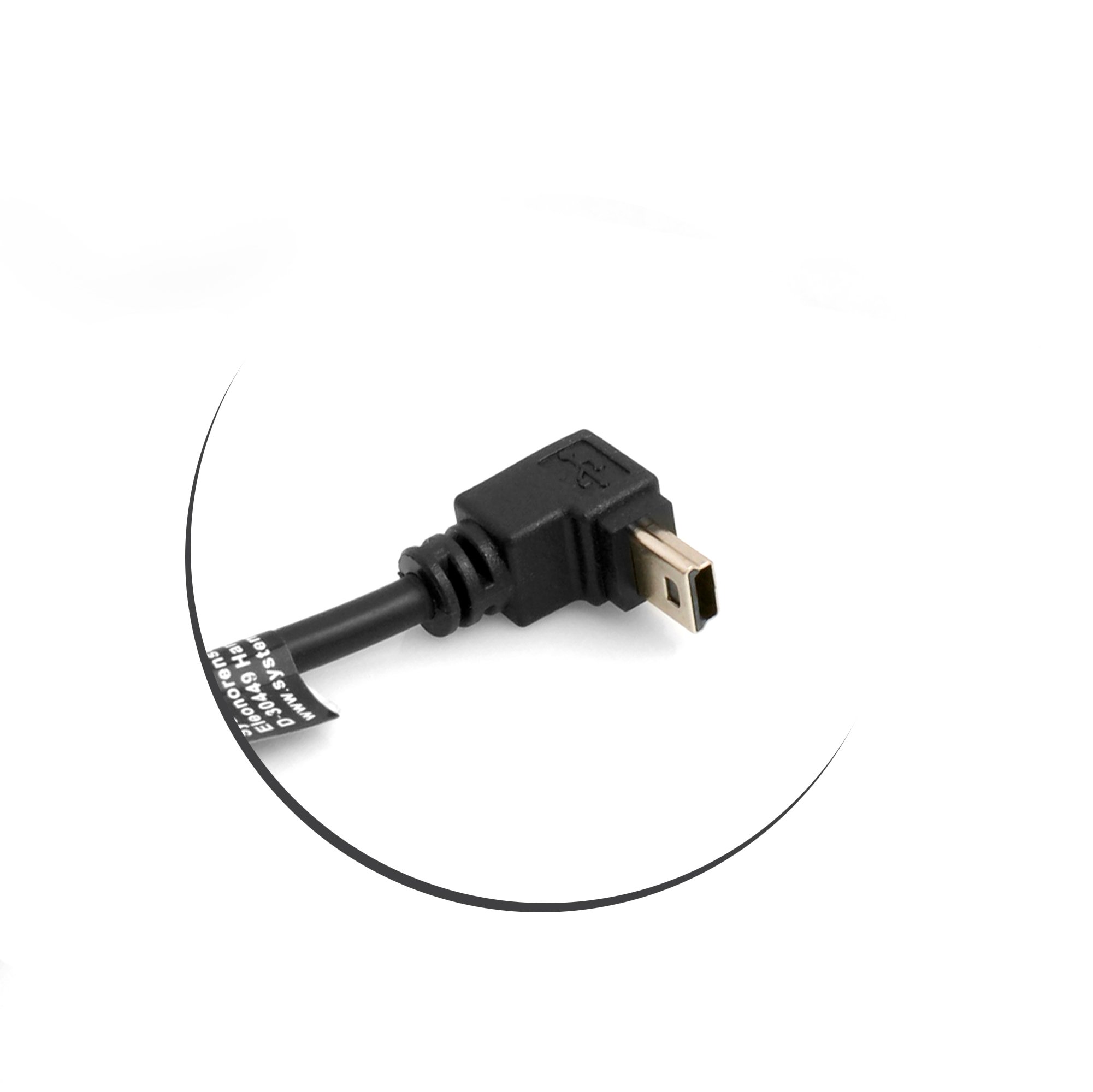 SYSTEM-S Kabel mini USB (męski) pod kątem 90 stopni w górę USB-On-The-Go Host na USB typu A (żeński) adapter OTG 13,5 cm