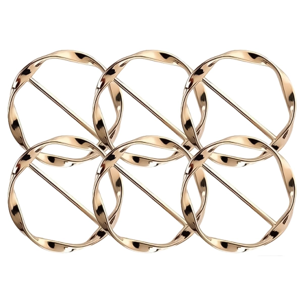 Alide Paquete de 6 hebillas de metal para cinturón de mujer, pinza para camiseta, hebilla, aro para pañuelo de seda, pinza para corbata con nudo en el dobladillo, hebillas y cierres para.