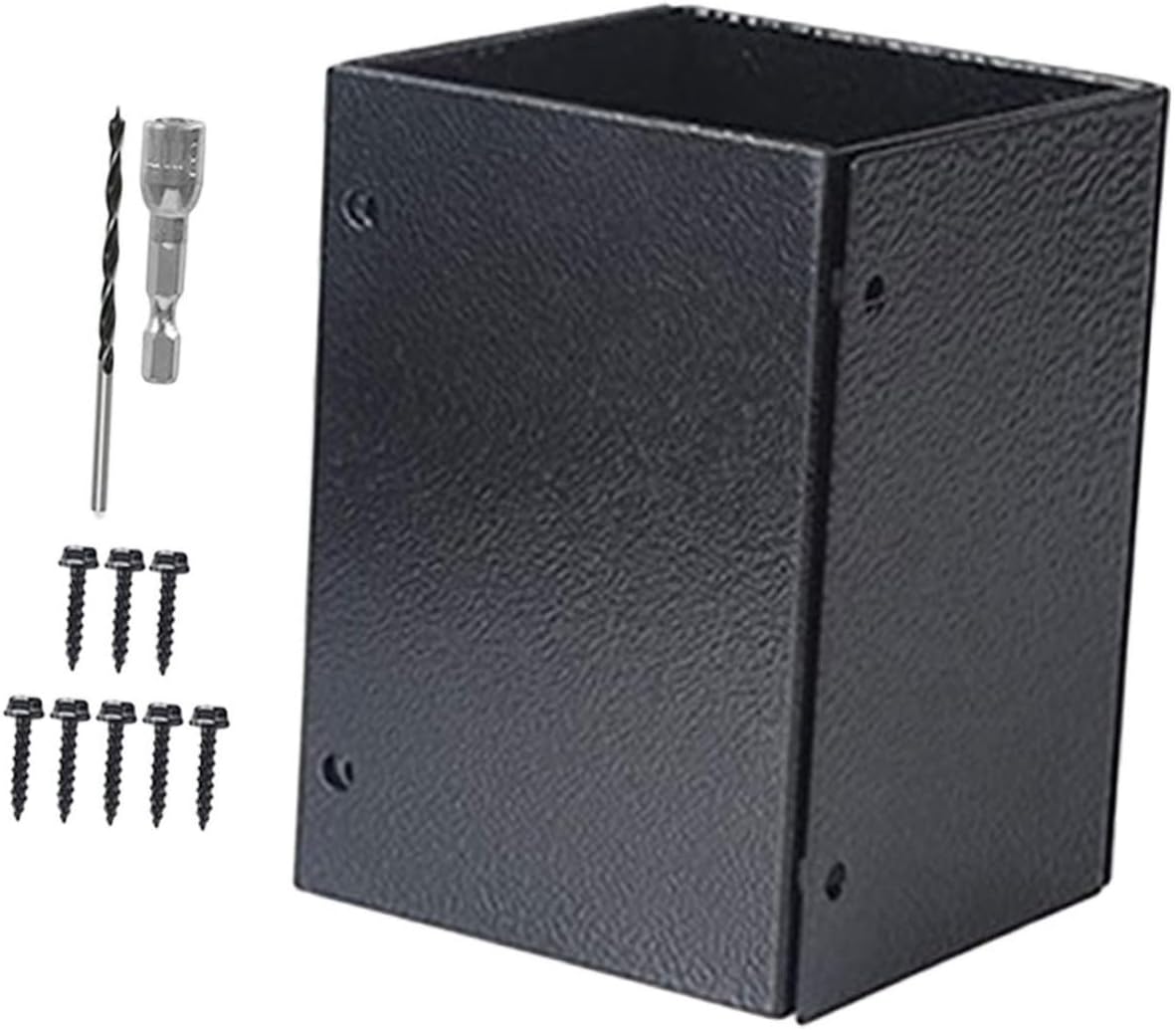Adjustable Metal Post Base Protectors for Mailbox and Deck Railing Heavy Duty Weather-Resistant Easy to Install 1 Set