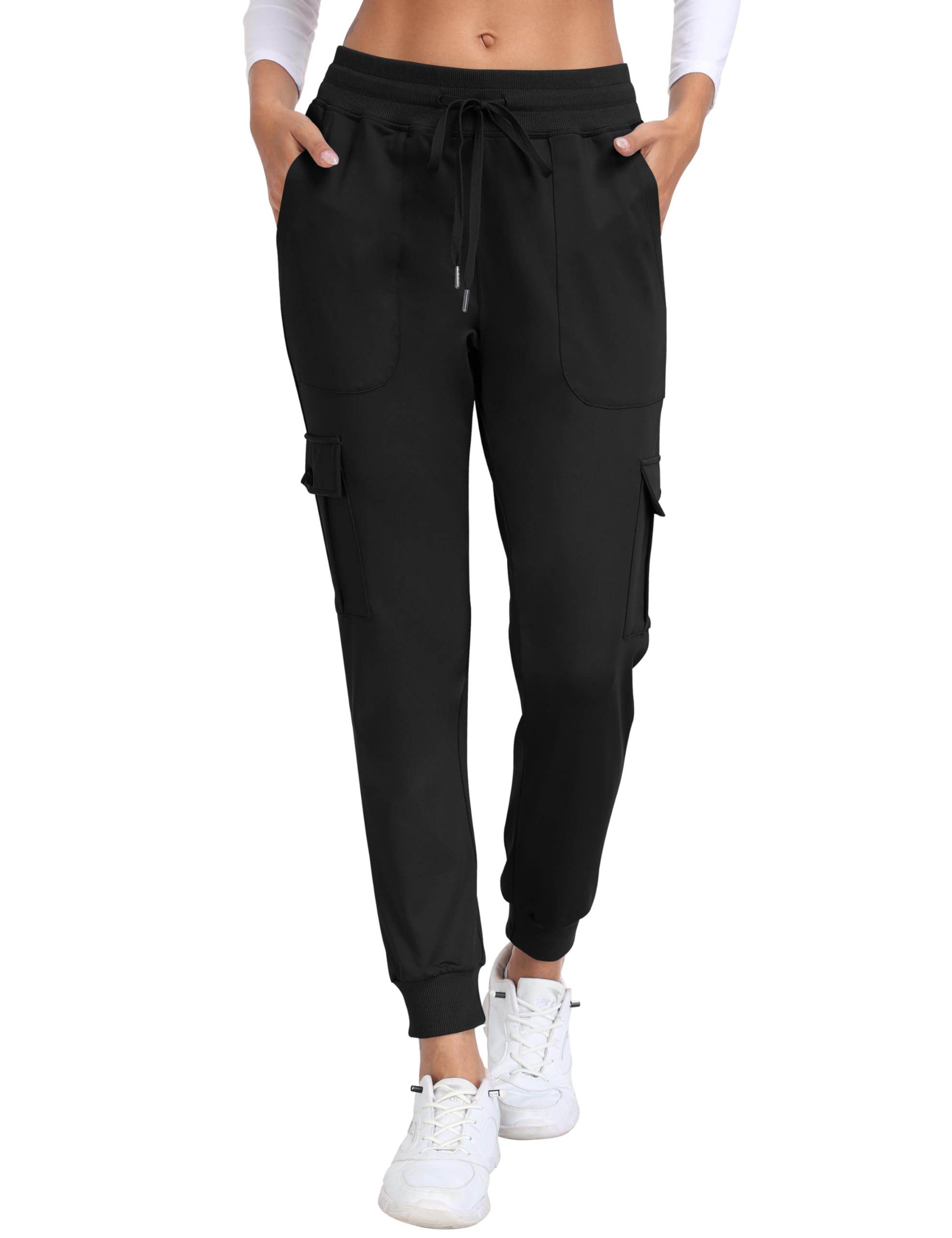 JINSHI Mujer Pantalones Cargo Jogger de Forro Micropolar Cálido Pantalón de Chándal Deportivo Invierno Pantalon con Grandes Bolsillos