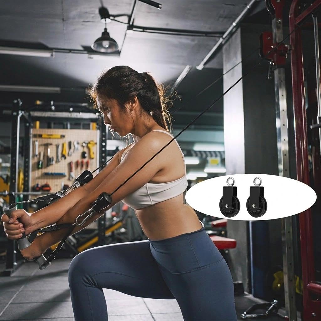 Kółka zwrotne blokowe, rolka linowa z uchwytem mocującym U, 360°, do lin, DIY, sprzętu fitness, maszyny kablowej, rolki liny, 2 szt