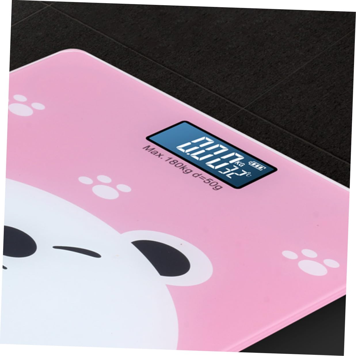 Gatuida Bilancia Digitale per Neonati e Adulti Display LCD Luminoso Sensori Alta Precisione Capacità 180Kg Adatta Animali Domestici Base Anturto Design Cartone Animato Rosa