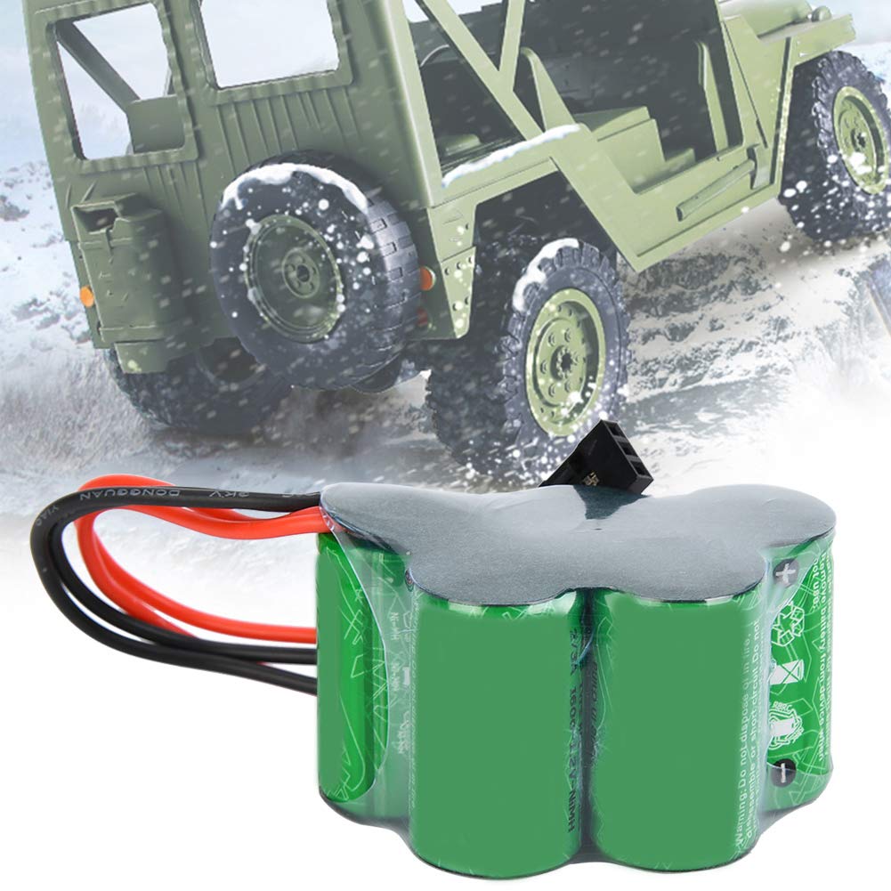 Fabater Batterie de Récepteur NiMH RX 6 V 1600 MAh Trapézoïdale pour Modèle RC, Bloc d'alimentation de Jouet télécommandé avec Prise JST, Paquet Durable Haute capacité 6,0 V (Forme de caractère)