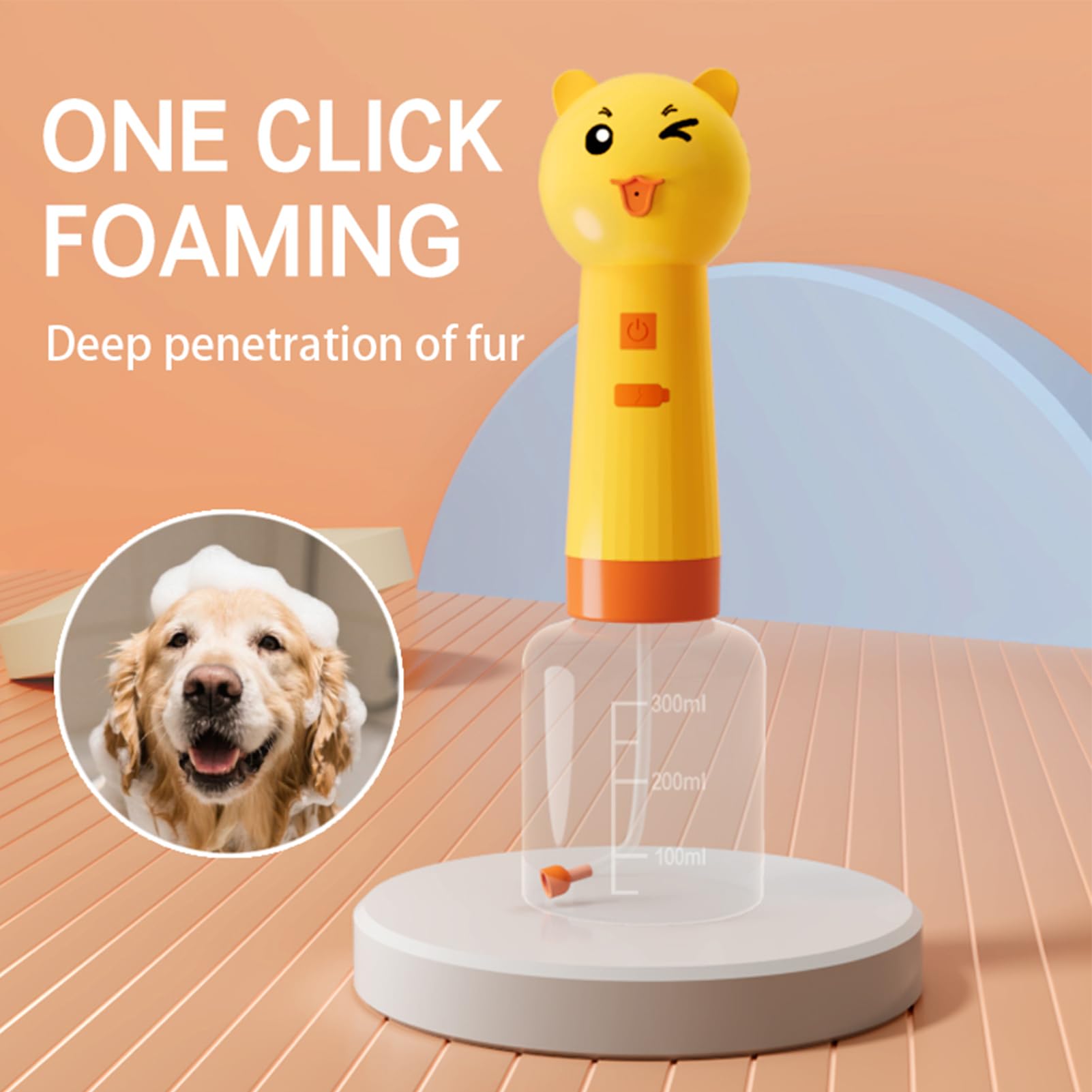Seifenspender für Hunde, Bärenform, 350 ml, elektrischer Waschmittelspender, tragbarer Schaumsprüher für Badezimmer, Waschbecken, Dusche, WC, Küche, Reinigung, Waschen, Badewanne, Badewanne