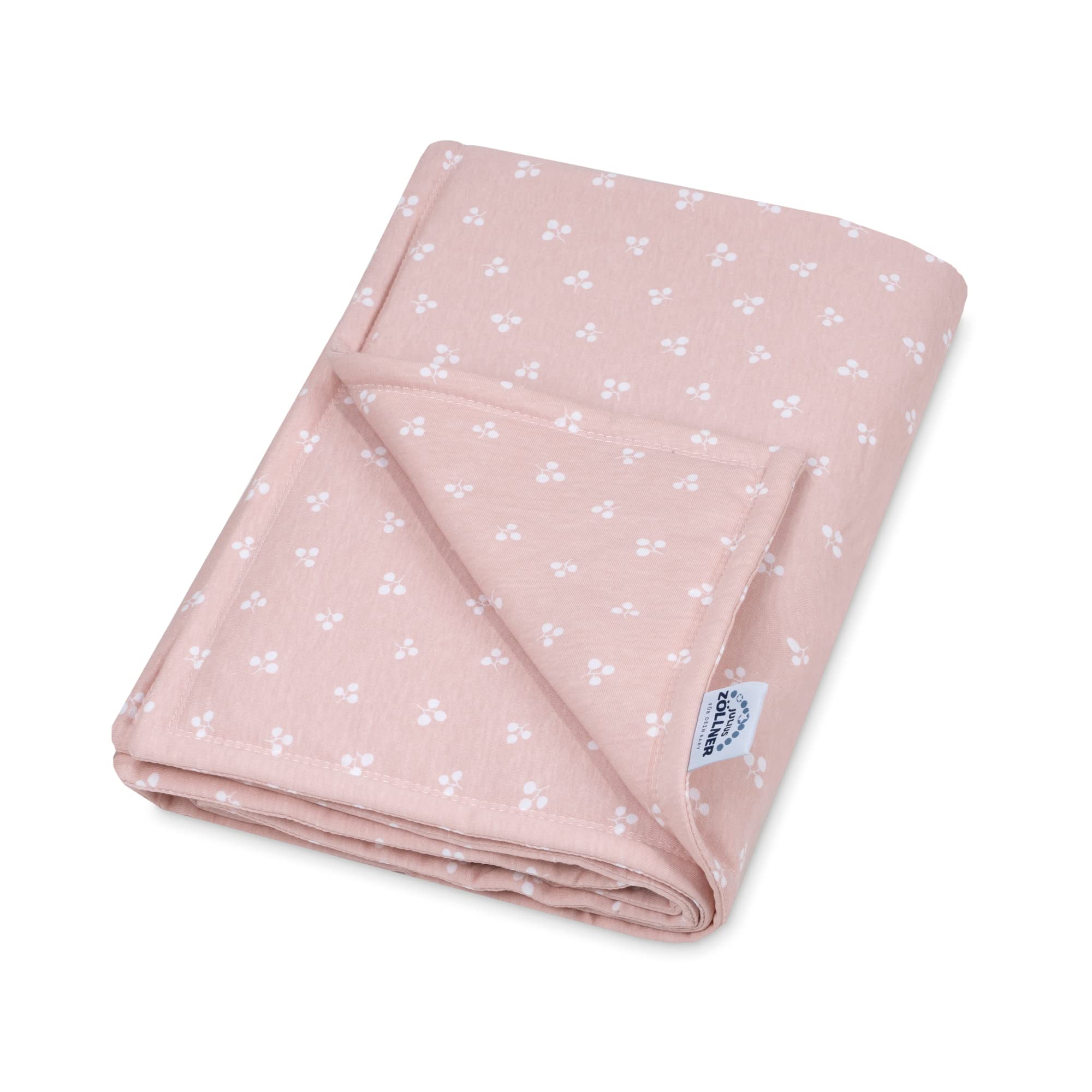 Julius Zöllner Jersey Decke gefüttert aus Baumwoll-Jersey | Gr. 70x100 cm | Made in Germany | OEKO-TEX® STANDARD 100 | Leafy