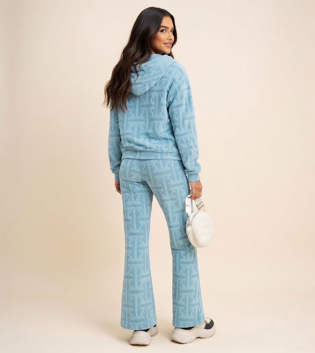 Leriya Fashion Co-ord - Conjunto elegante para mujer | Conjunto cálido con capucha y pantalón | Vestido de invierno para mujer | Traje casual de viaje y ropa de descanso
