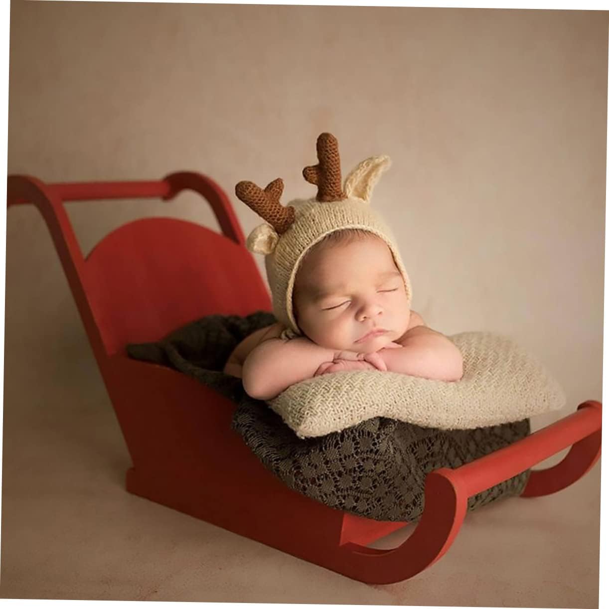 1pc Newborn Photo Prop Rustic Christmas Sled Decoration for Unique Photography for Newborn Photo Shoots Design for Memorable Moments