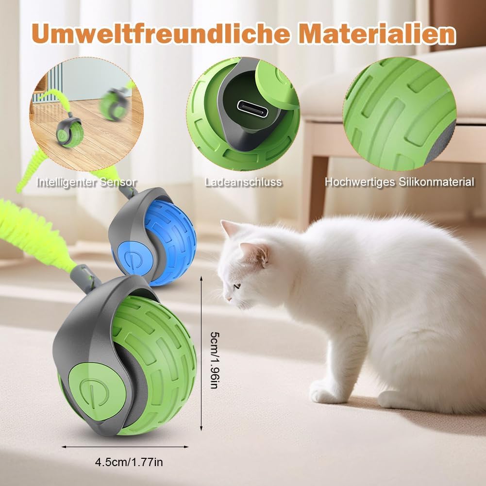 Chase Master Pro Set van 2 oplaadbare kattenspeeltjes met zachte