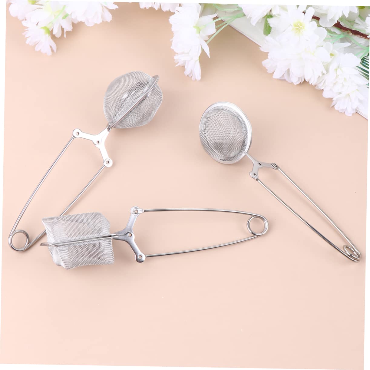 Ciieeo Tea Strainer Set 304 Stainless Steel Tea Filter Long Handle Ideal for and