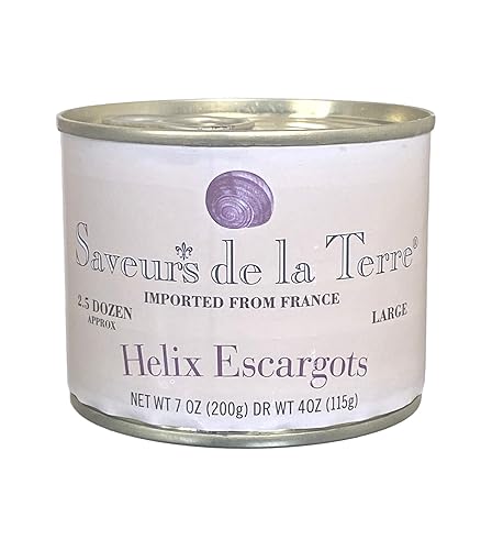Helix Escargots 7oz Paquete de 3 Por Saveurs de la Terre Grande 2.5 docenas por lata Importado de Francia
