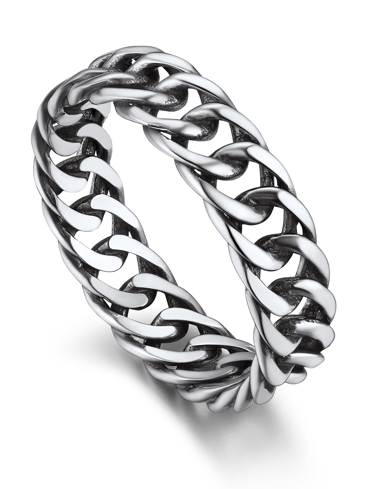 Bandmax Anillo Plata Cadenas de Mujeres Anillo Dedos Compromiso Boda Talla 52mm - 69mm