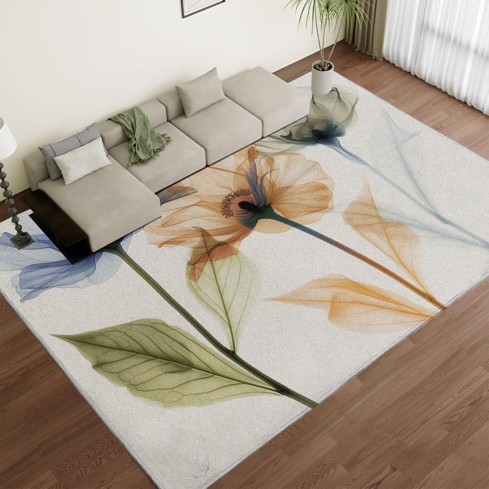 Tapis de porte avant intérieur floral paillasson lavable pour cuisine et entrée accueillante