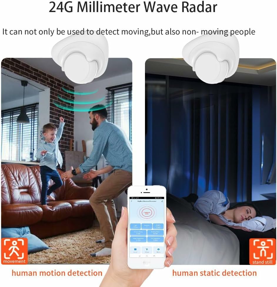Image of Human Presence Sensor Pro,Tuya Zigbee Millimeter Radar Wave Presence Detection Sensor, Requires TUYA HUB, Sensing Human Movement and Static Presence
