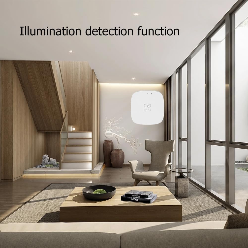 Capteur de présence humaine pour Zigbee WiFi PIR Détection de mouvement avec onde millimétrique 5,8 G 24 G pour domotique intelligente Tuya Blanc (C)
