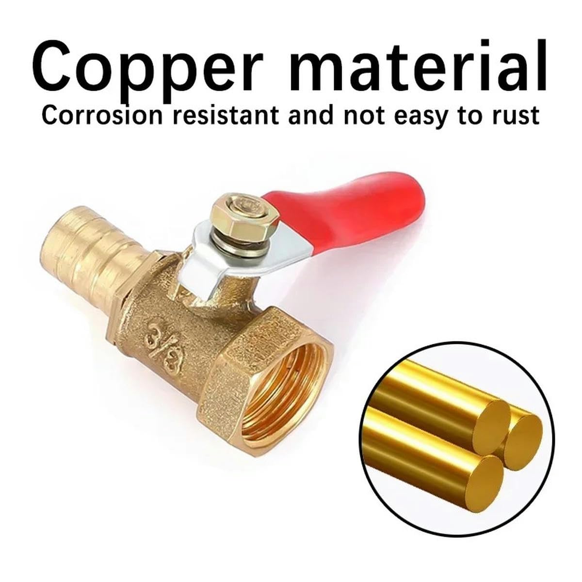 10 piezas de bola de púas de latón de 1/8'' 1/2'' 1/4'' conector de rosca hembra junta de tubería acoplador de púas de manguera de 6-12 mm - Tubo de 12 mm - 200 piezas - 1/2"