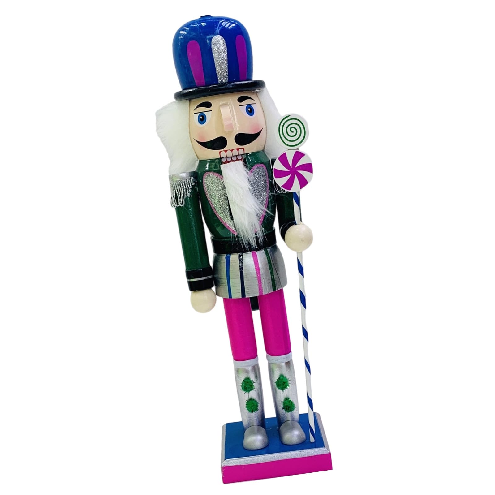 Hsioluted Festival Nutcrackers Soldier Statue Holiday Wood Nutcrackers Soldier Ornament Elegant Christmas Party Table Ornament Festival