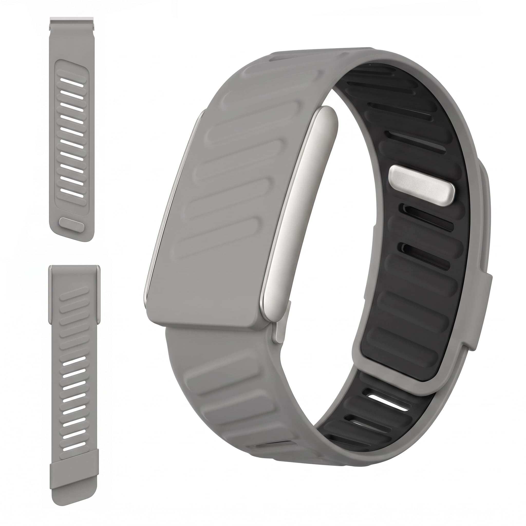 Replacement Sport Band Compatible with Whoop 5.0, Rugged Silicone Strap & Fitness Watchbands Accessories, Waterproof Anti-Slip Adjustable Wristband for Gym Training Athletes, Secure Fit, 130mm(Grey)