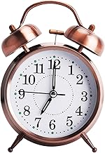 HENGBIRD Loud Alarm Clock for Adults Heavy Sleepers Metal Double Bell 4" Battery Operated Silent Non Ticking Back Gift