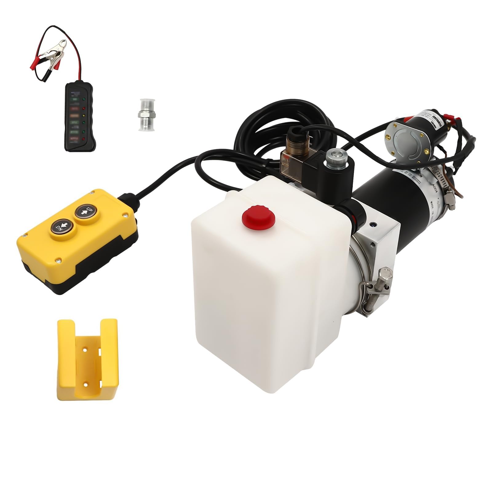 Bomba hidráulica eléctrica de 12 V CC para remolques volquete con control remoto, soluciones de elevación y descarga resistentes