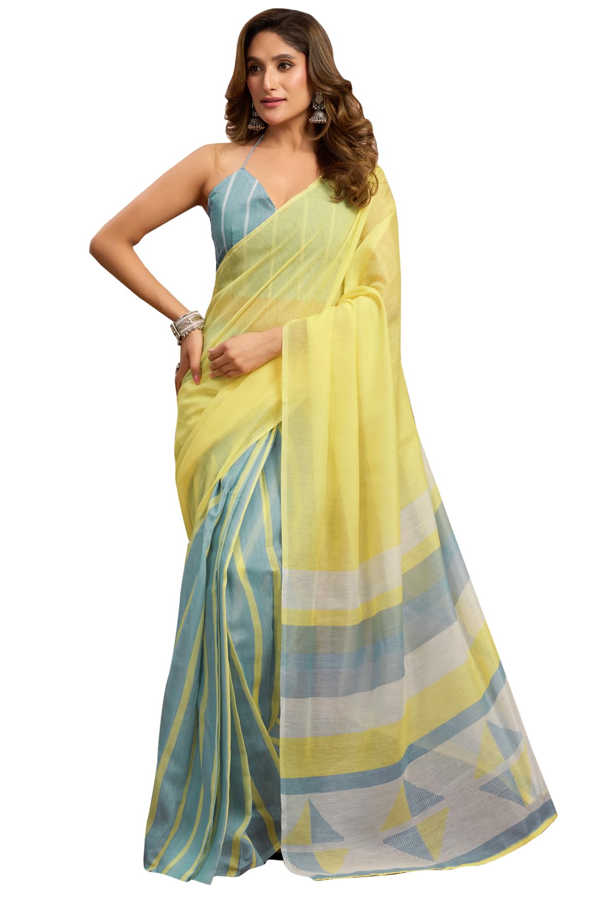 vredely Women Linen Ready to Wear Saree with Unstitched Blouse Piece Lightweight Printed Ethnic Wear Saree for Daily Wear, Office Wear & Festive Collection-picture-19