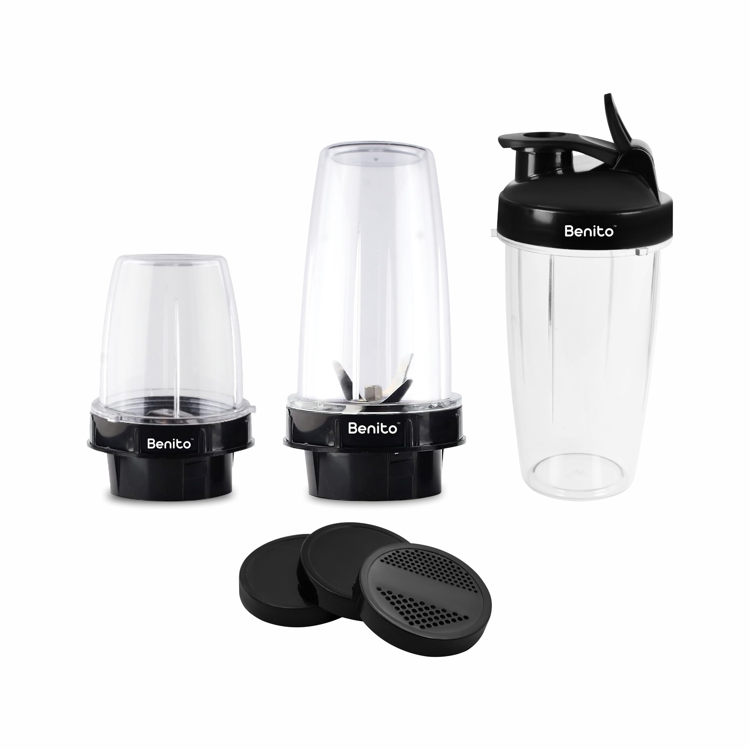 Benito NUTRI BULLET Polycarbonate 2 Jar Set (500ml & 300ml) for Mixer Grinder – Compatible with 4-Teeth Coupler & Dual Locking System — Amazon image 9