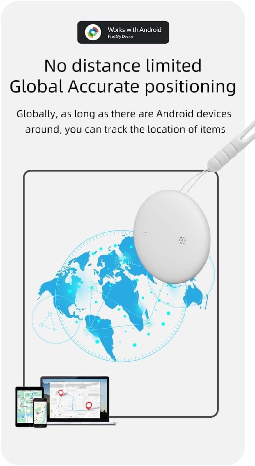 Localizzatore Bluetooth, trova oggetti, trova chiavi, impermeabile e antipolvere, posizionamento accurato globale, design compatto, per viaggi e uso quotidiano