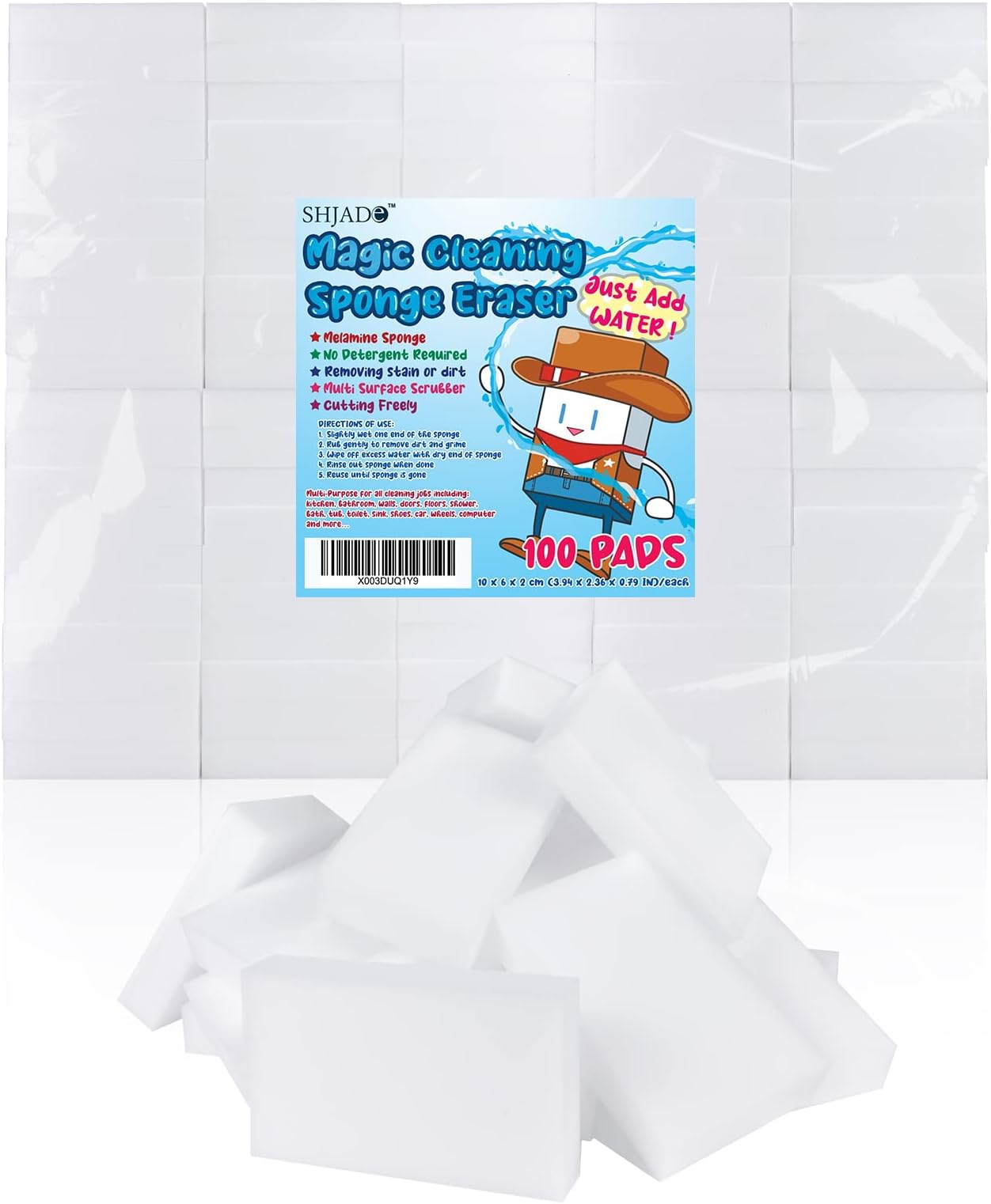 100 Pack Extra Thick Magic Sponge Eraser Cleaning Melamine Foam Eraser Sponge Magic