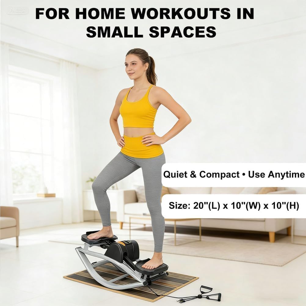 Lhanel Rock Stepper, Lhanel Stepper, Side-to-Side Machine for Home Exercise – Burn Fat Faster in 15 Minutes | Low-Impact Glutes with Digital Display & Anti-Slip Mat