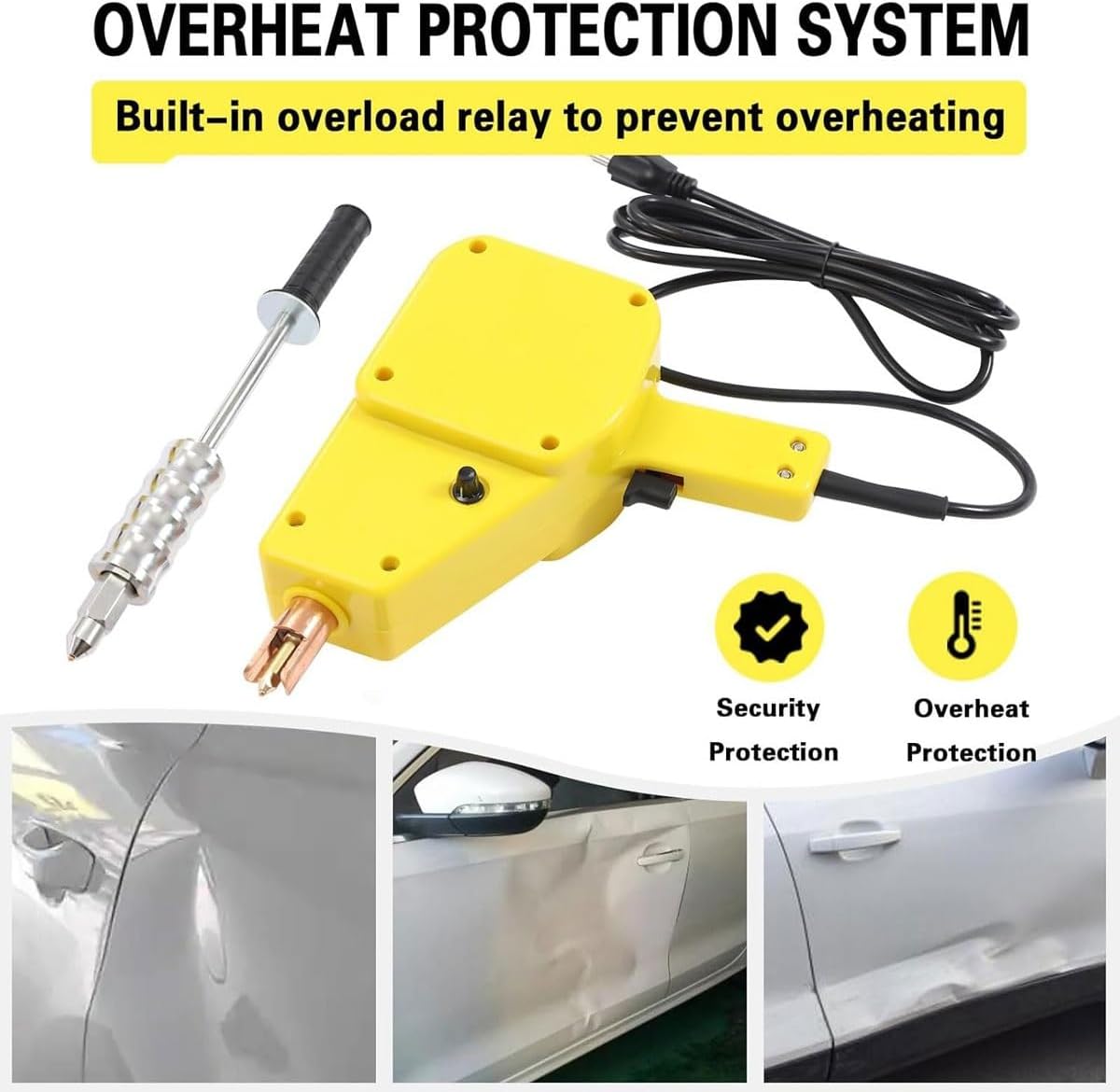 Stud Welder Kit, Professional Stud Welder Dent Repair Kit,Spot Welder Dent Puller Kit with Plastic Box,Stud Dent Puller Kit,Adjustable Current and Time, for Auto Body Repairing