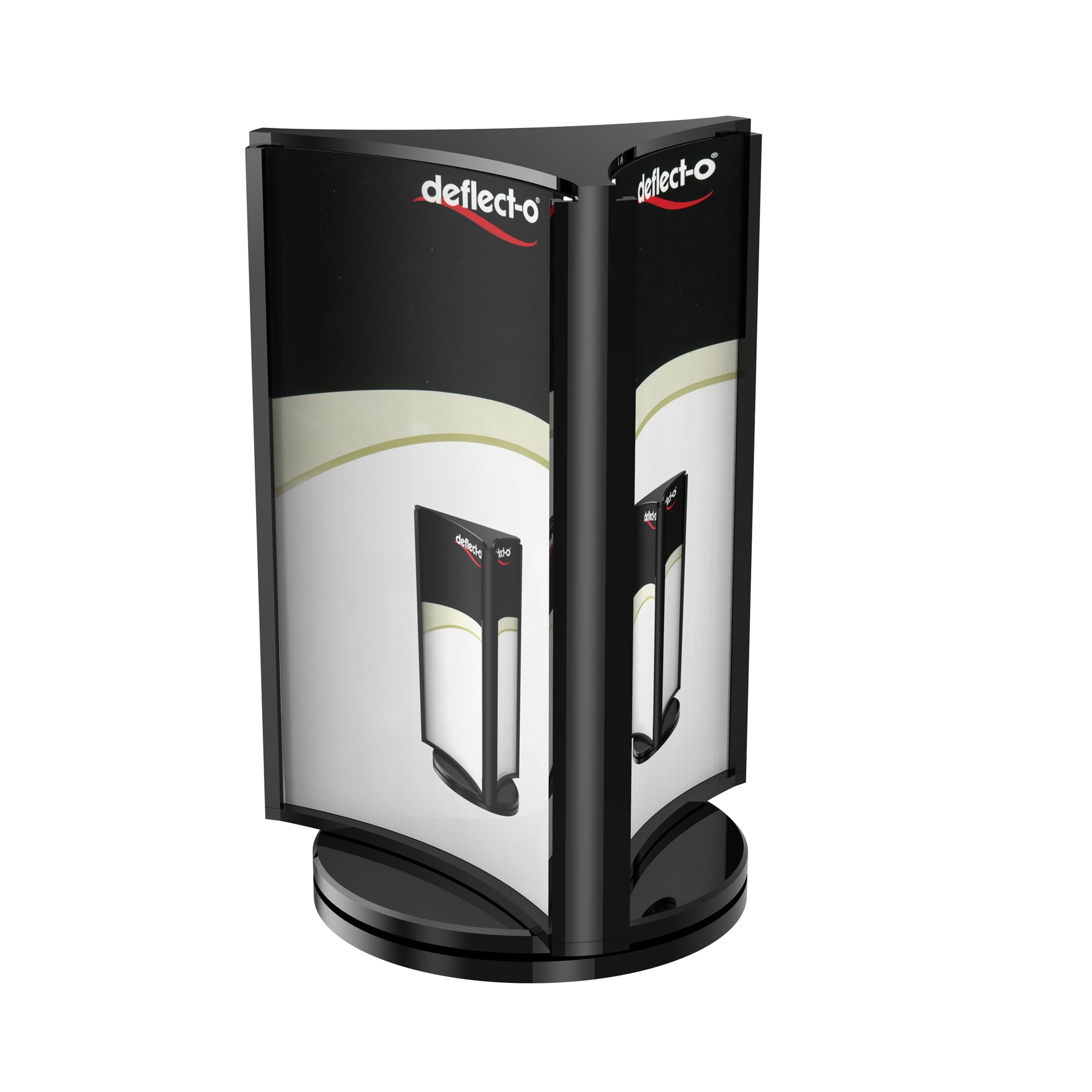 Deflecto A6 - Black A6 3 Sided Rotating Display Sign Holder Menu Display - A6 Plastic Display Stand - A6 Menu Holders - Stands For Display - Leaflet Display Stands - Display Stand A6 Poster Holder