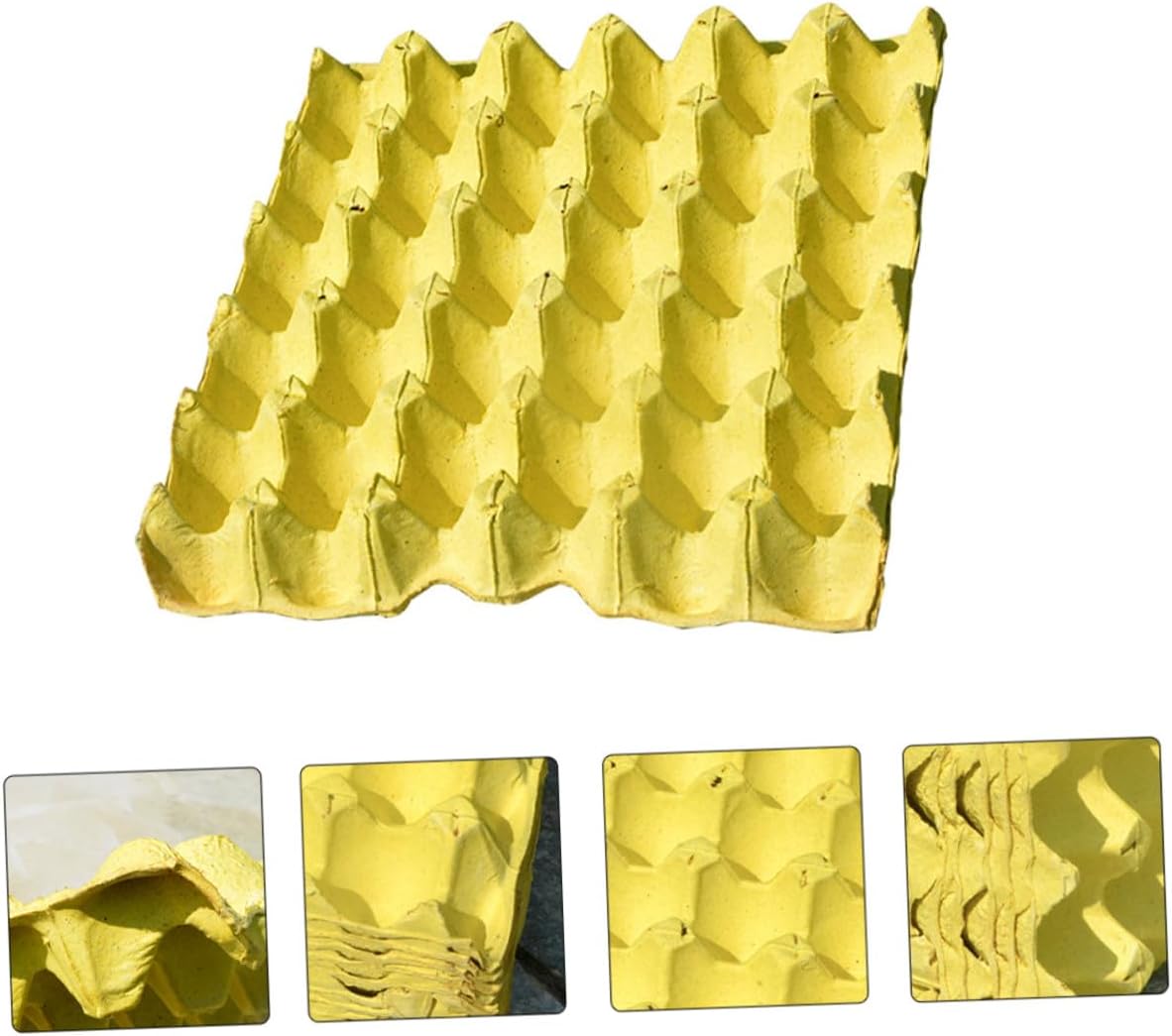 Operitacx 10pcs Yellow DIY Household Egg Trays 30-egg Paper Pulp Storage Holder Stackable Kitchen Refrigerator Egg Rack for Countertop Organization