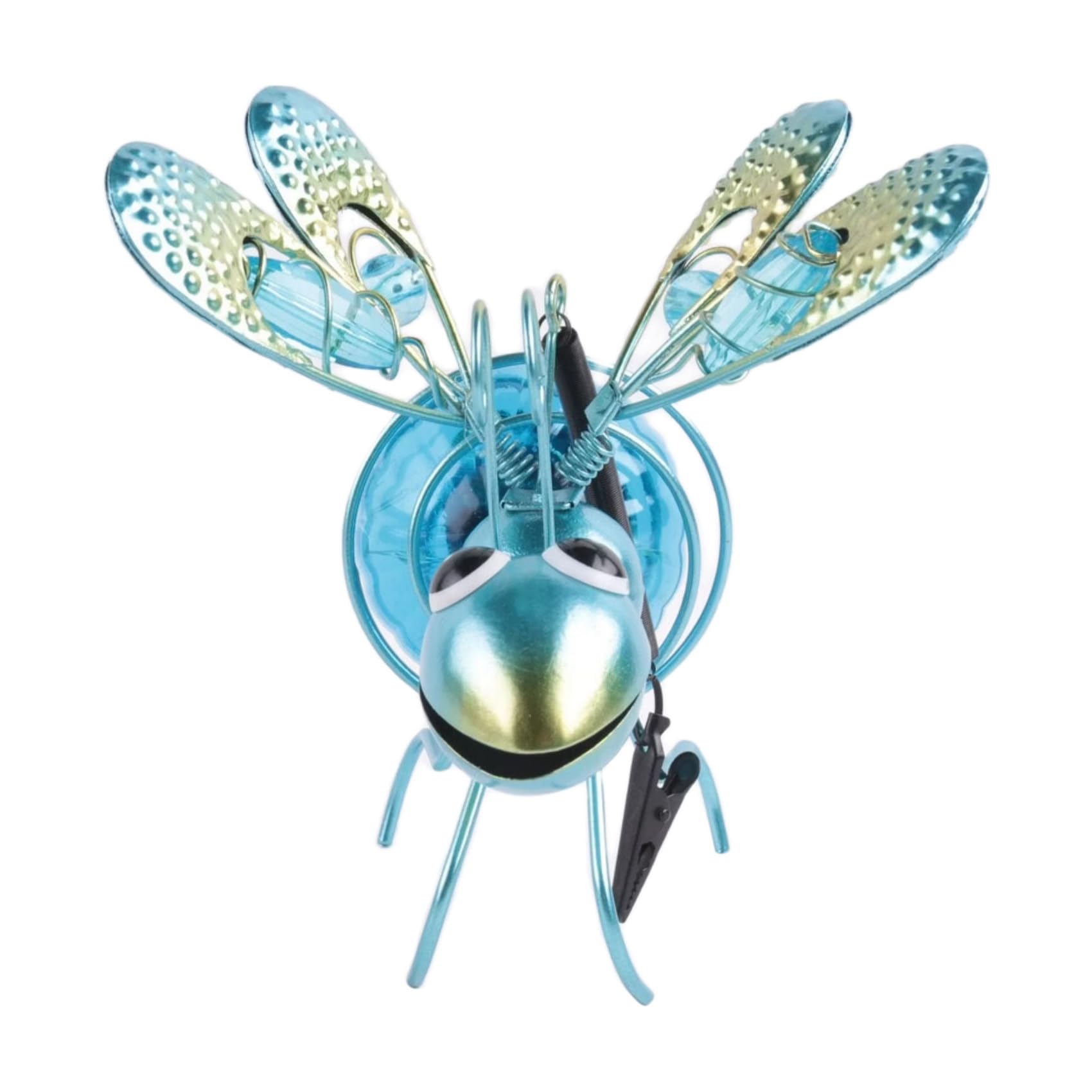 CTRLZS Solar Iron Insect Statue with LED Fairy Light Outdoor Hanging Tree Ornament for Fence Yard Courtyard Garden Decor C