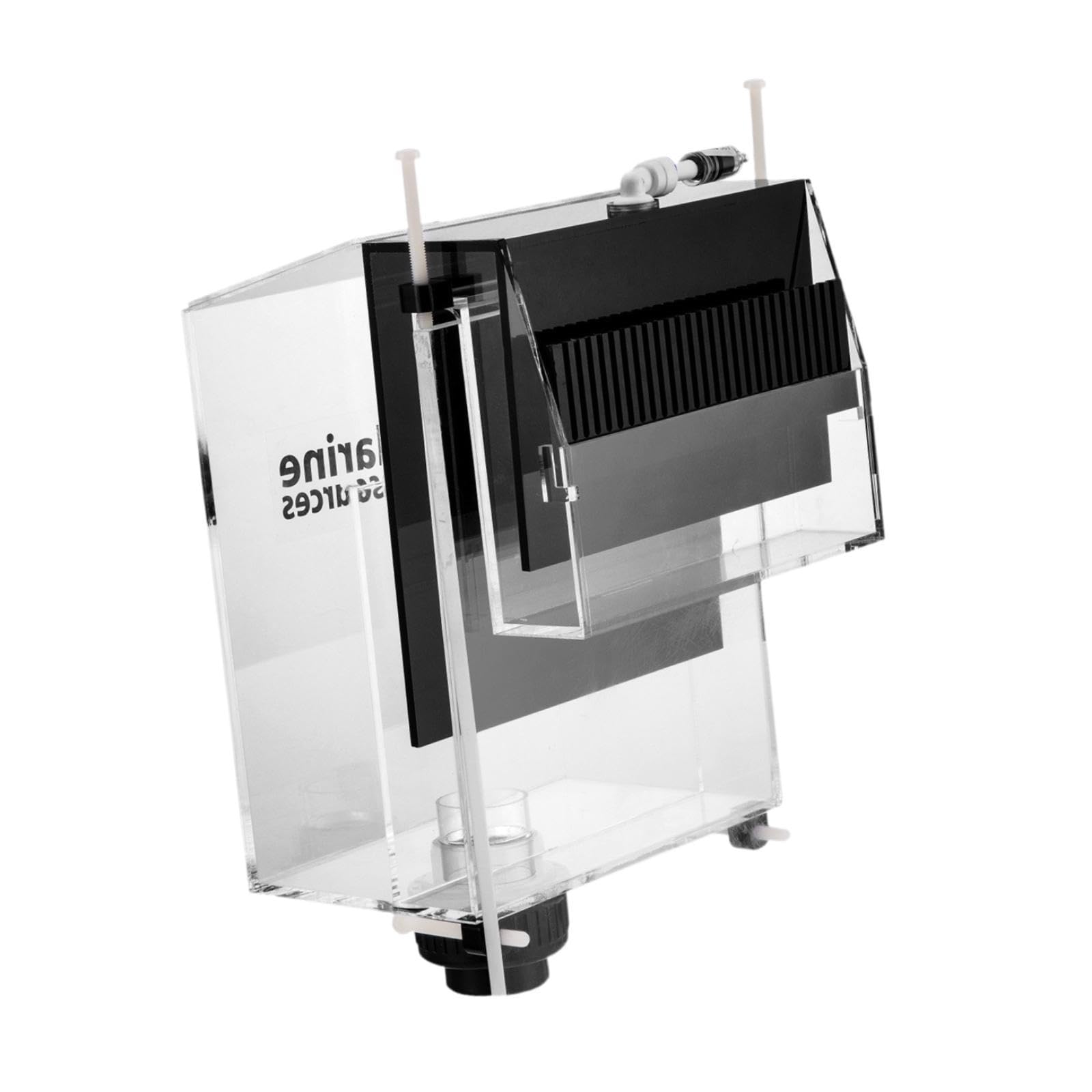 LOVIVER Overflow Box for Aquariums, Inlet Overflow Box Acrylic Self Start Siphon Hang on Overflow Box for Tank Aquarium, 2500L Black