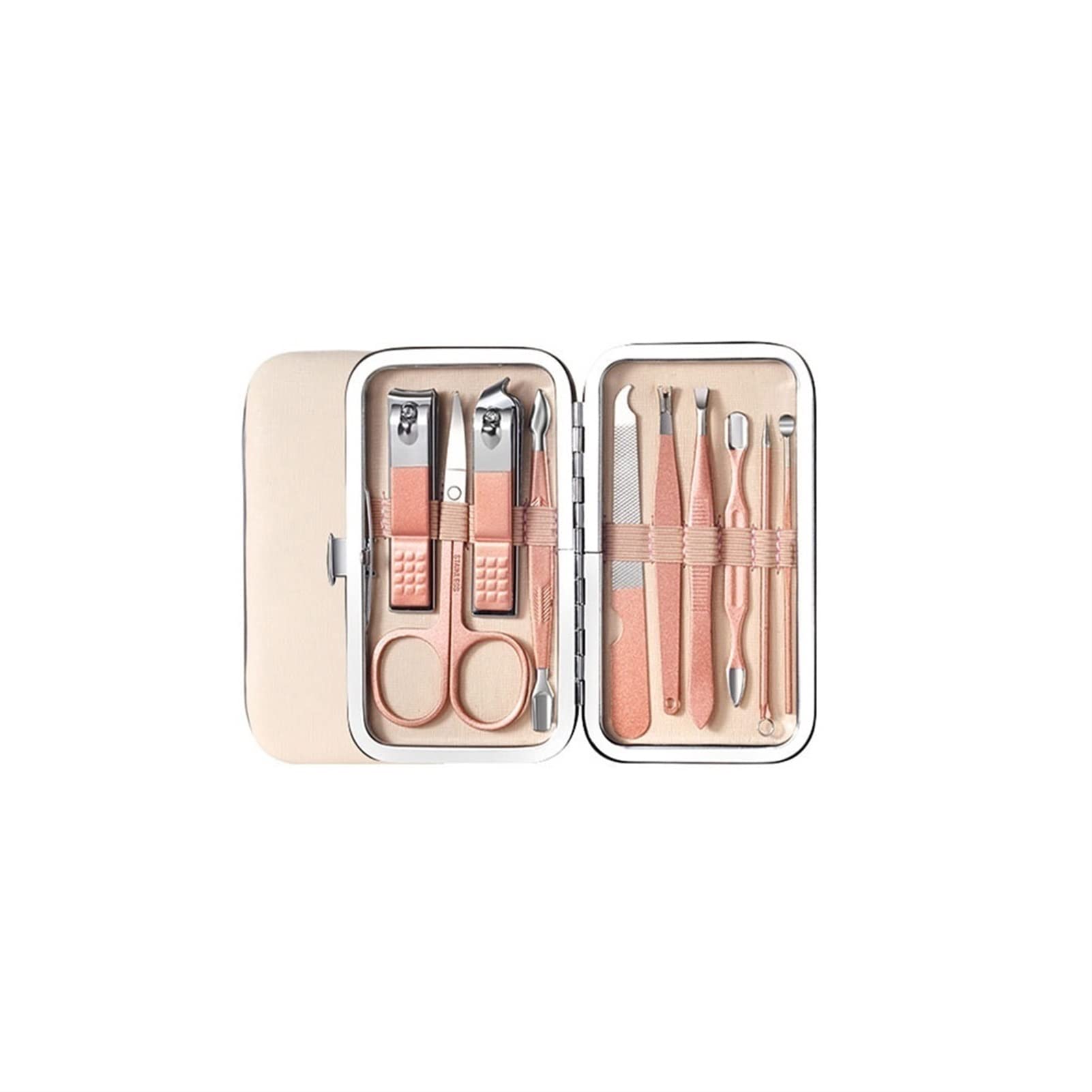Zestaw obcinaczy do paznokci Zestaw do manicure Zestaw do pielęgnacji ciała Profesjonalny zestaw do pedicure Zestaw kosmetyczny Narzędzia dla przyjaciół i krewnych (różowe złoto) (Rozmiar: M-12-części