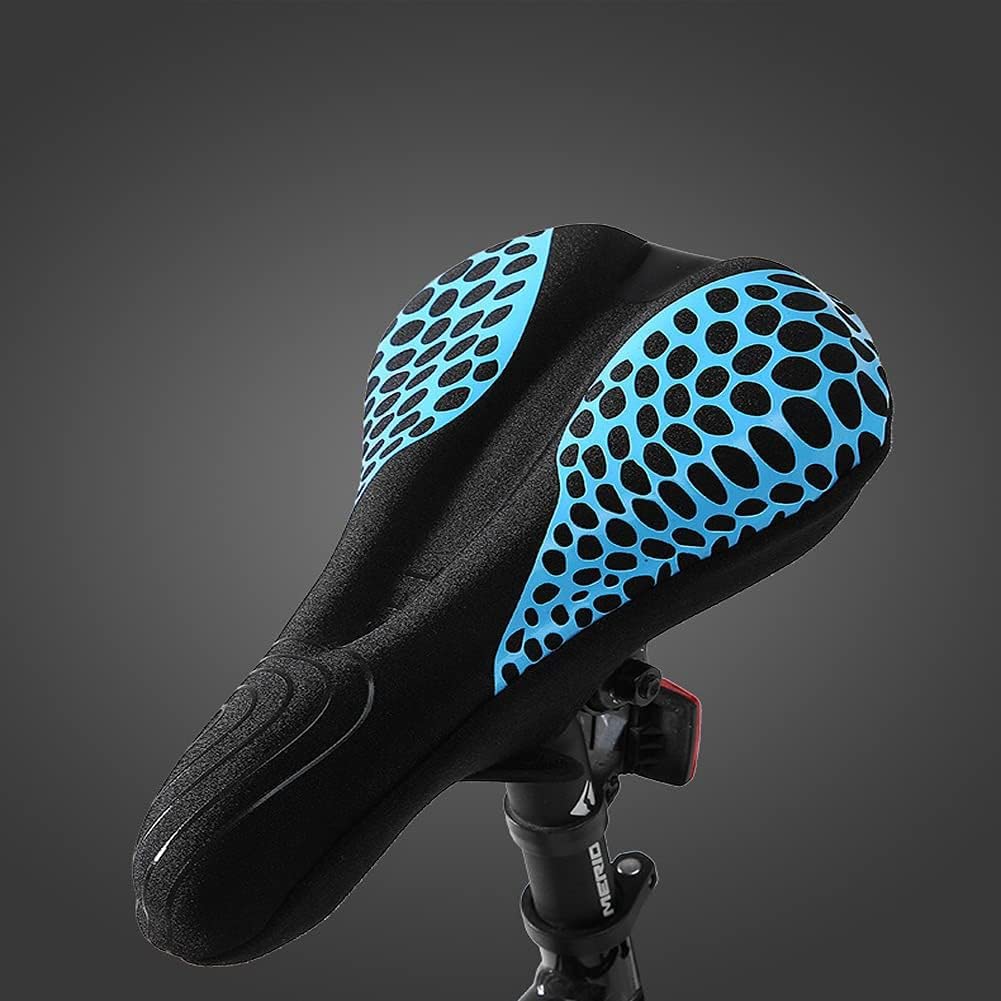 Cuscino del sedile della bici, Extra Soft Copertura del sedile del cuscino della bici con la copertura resistente all'acqua e alla polvere, copertura del sedile della bici in gel,(11pollici x7pollici)