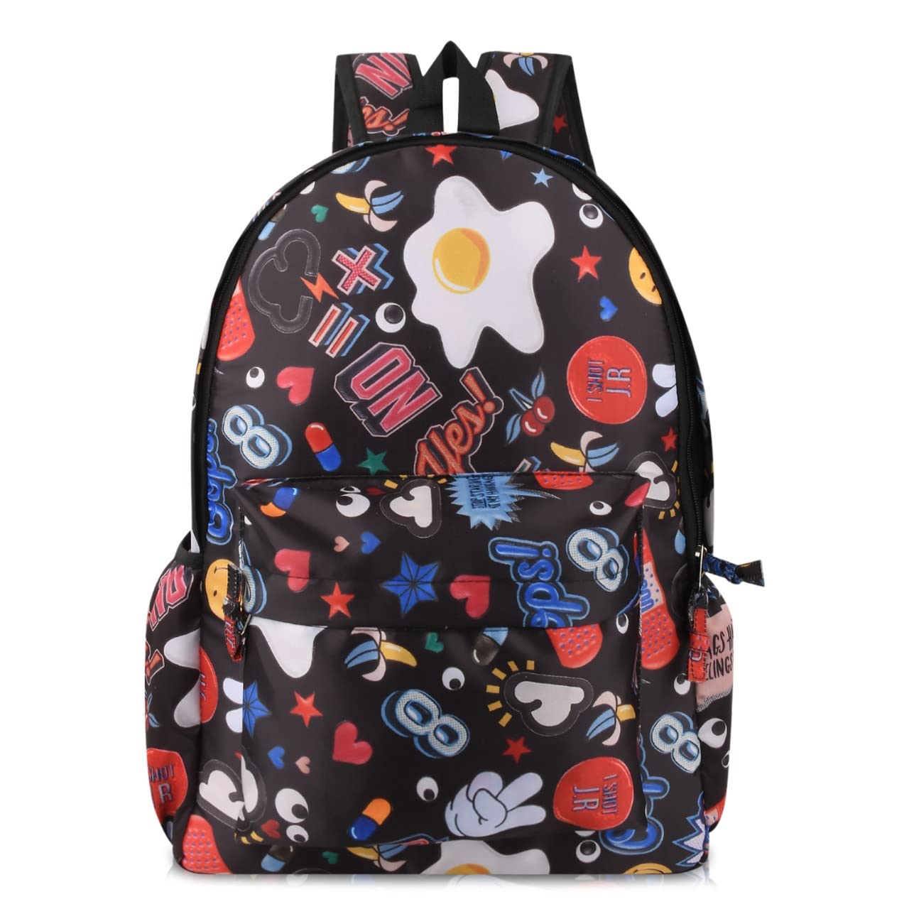 JAISOM Printed School/Collage/Picknic Bag-Backpack For Girls & Women | Casual Bagpack with Front Pocket | Office Laptop Bag | College Student Travel Bag (Printed Oops No yes - Black) (B0BNXNZW51) Amazon Price History, Amazon Price Tracker