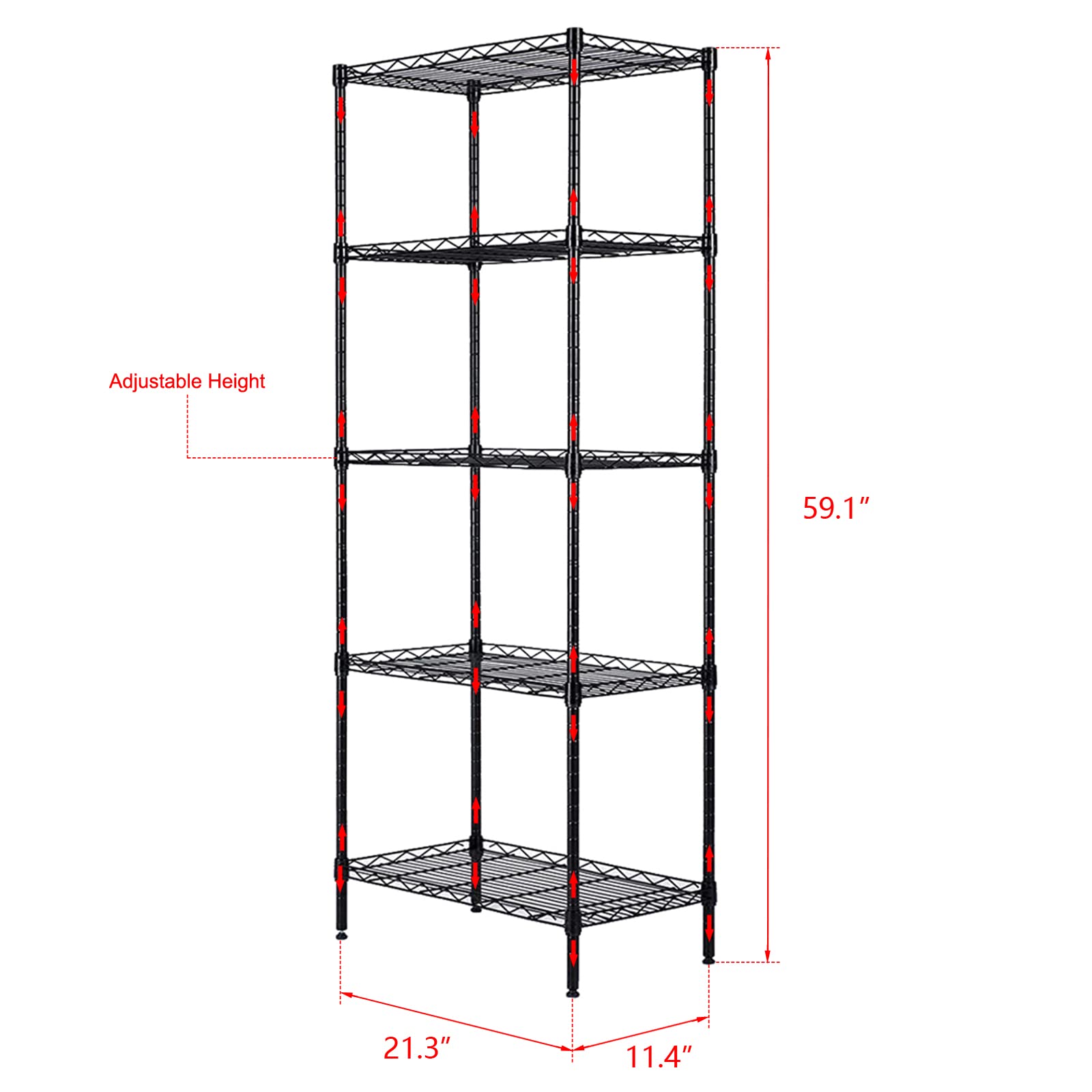 Storage Rack with Adjusted Height, for Household, Hotel, Restaurant(21.25
